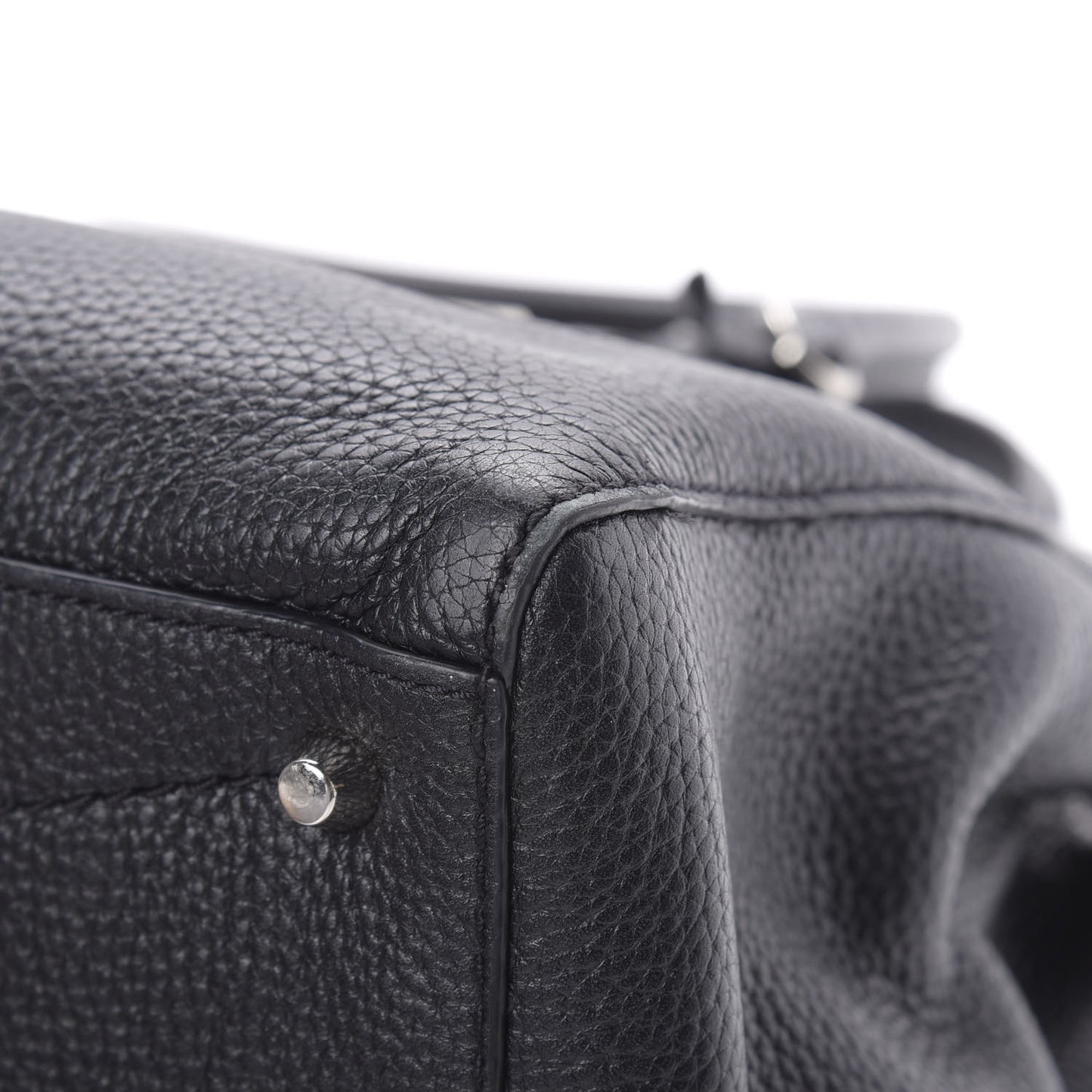 Textured Calfskin Medium Incognito Satchel Black