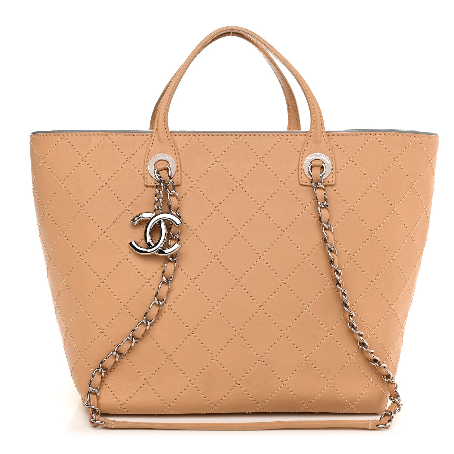Chanel Calfskin Stitched Medium Shopping Tote Beige 1 of 10