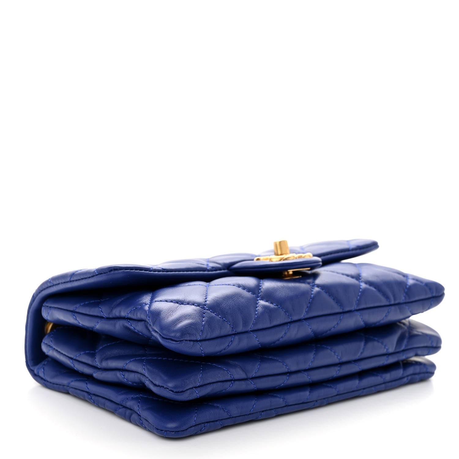 Chanel Lambskin Quilted Small Pillow Crush Flap Blue 4 of 10