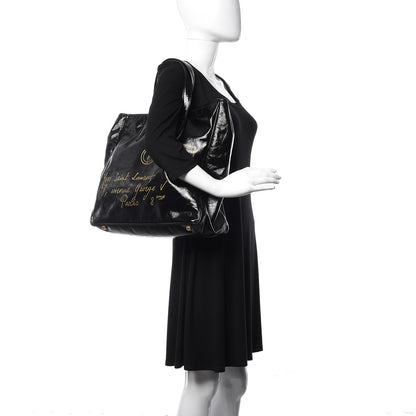 Saint Laurent Textured Patent Y-Mail Tote Black 2 of 9