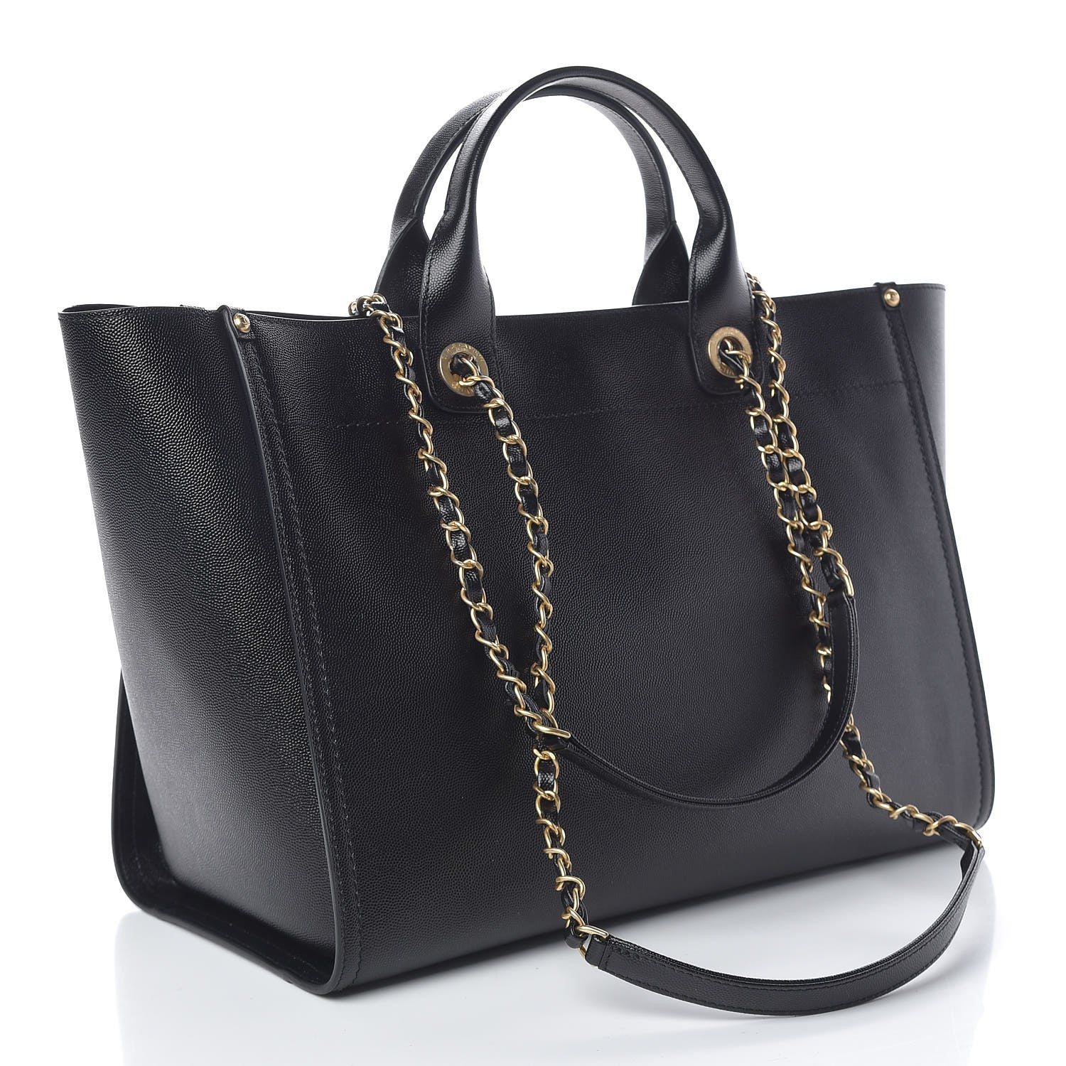 Chanel Caviar Large Studded Deauville Tote Black 3 of 11