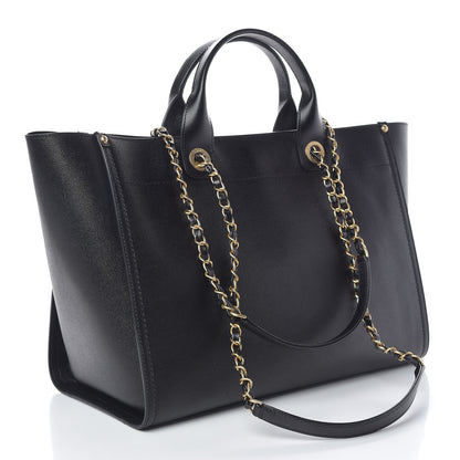 Chanel Caviar Large Studded Deauville Tote Black 3 of 11
