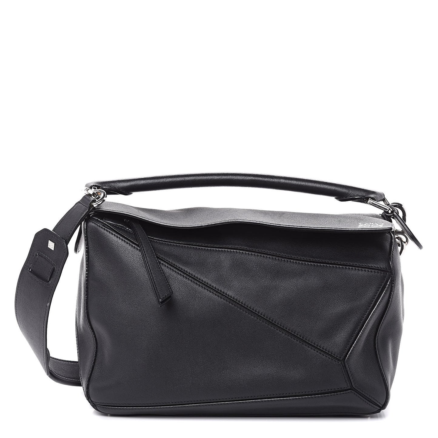 Calfskin Medium Puzzle Bag Black