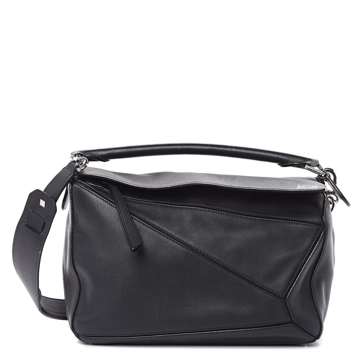 Loewe Calfskin Medium Puzzle Bag Black 1 of 14