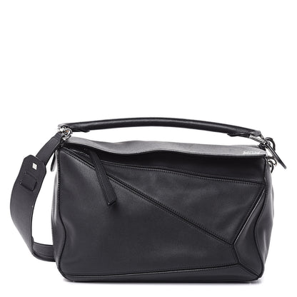 Loewe Calfskin Medium Puzzle Bag Black 1 of 14