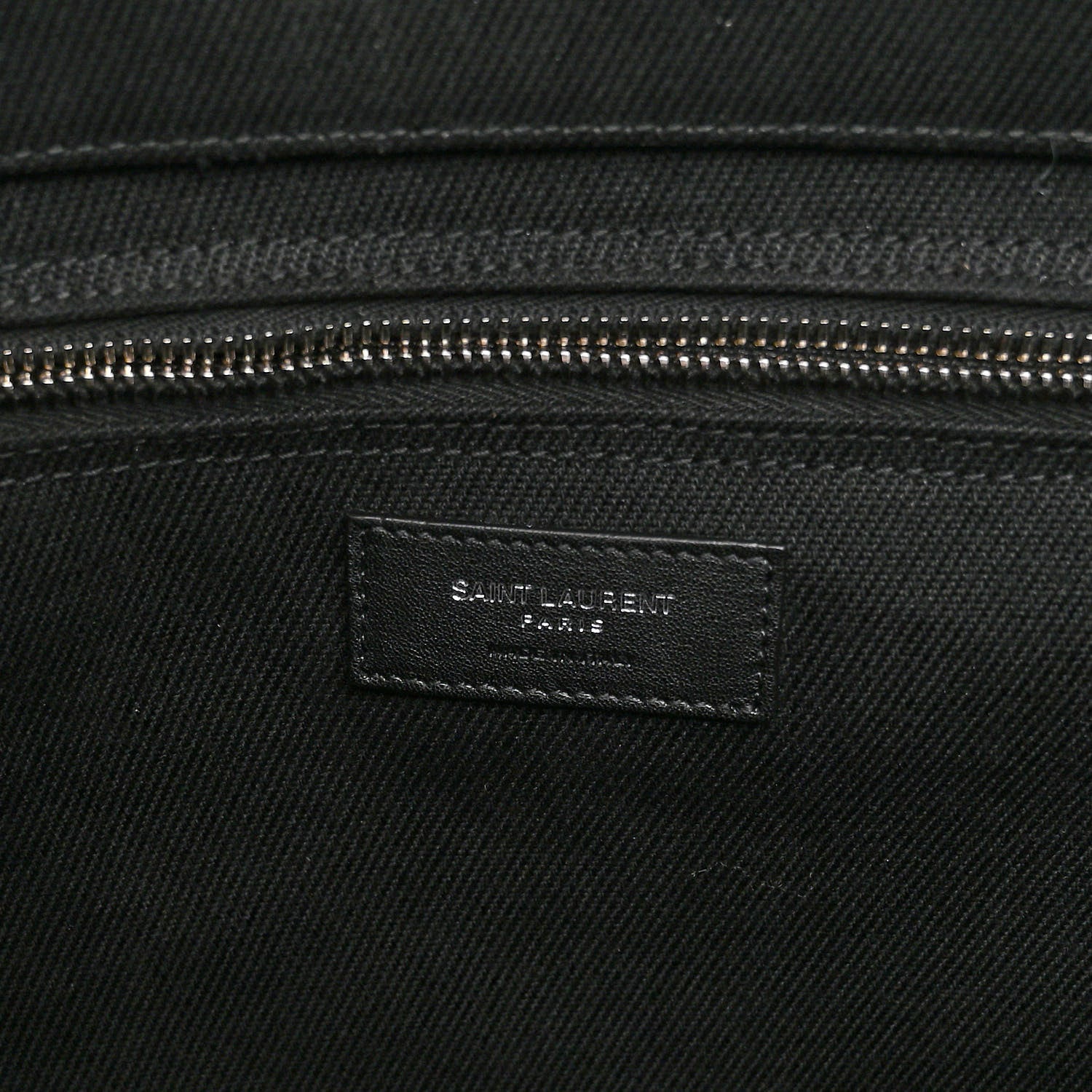 Saint Laurent Linen Calfskin Rive Gauche Tote Black 6 of 10
