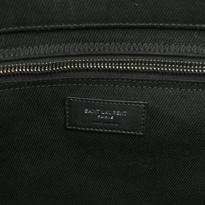 Saint Laurent Linen Calfskin Rive Gauche Tote Black 6 of 10