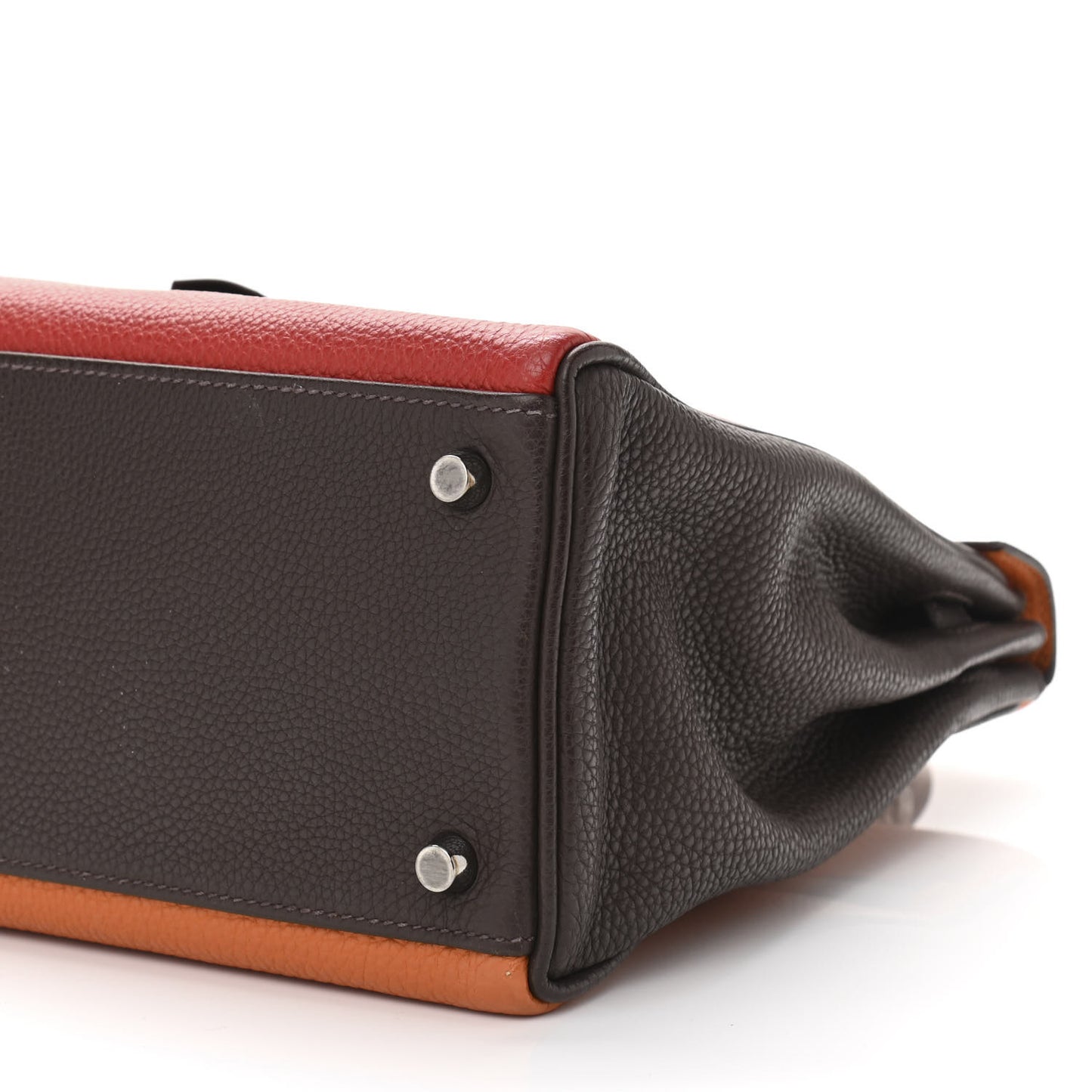 Togo Tri-Color Kelly Retourne 32 Vermillion Orange Ebene