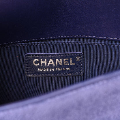 Chanel Velvet Quilted Small Boy Flap Blue 6 of 10