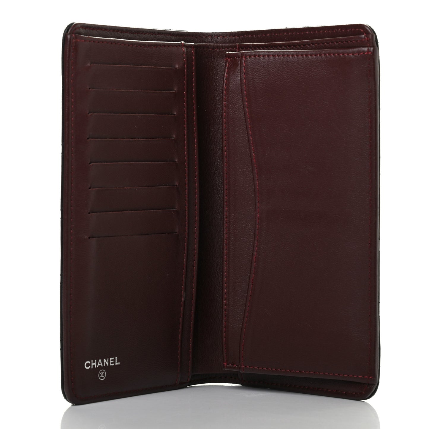 Lambskin Quilted Yen Wallet Black