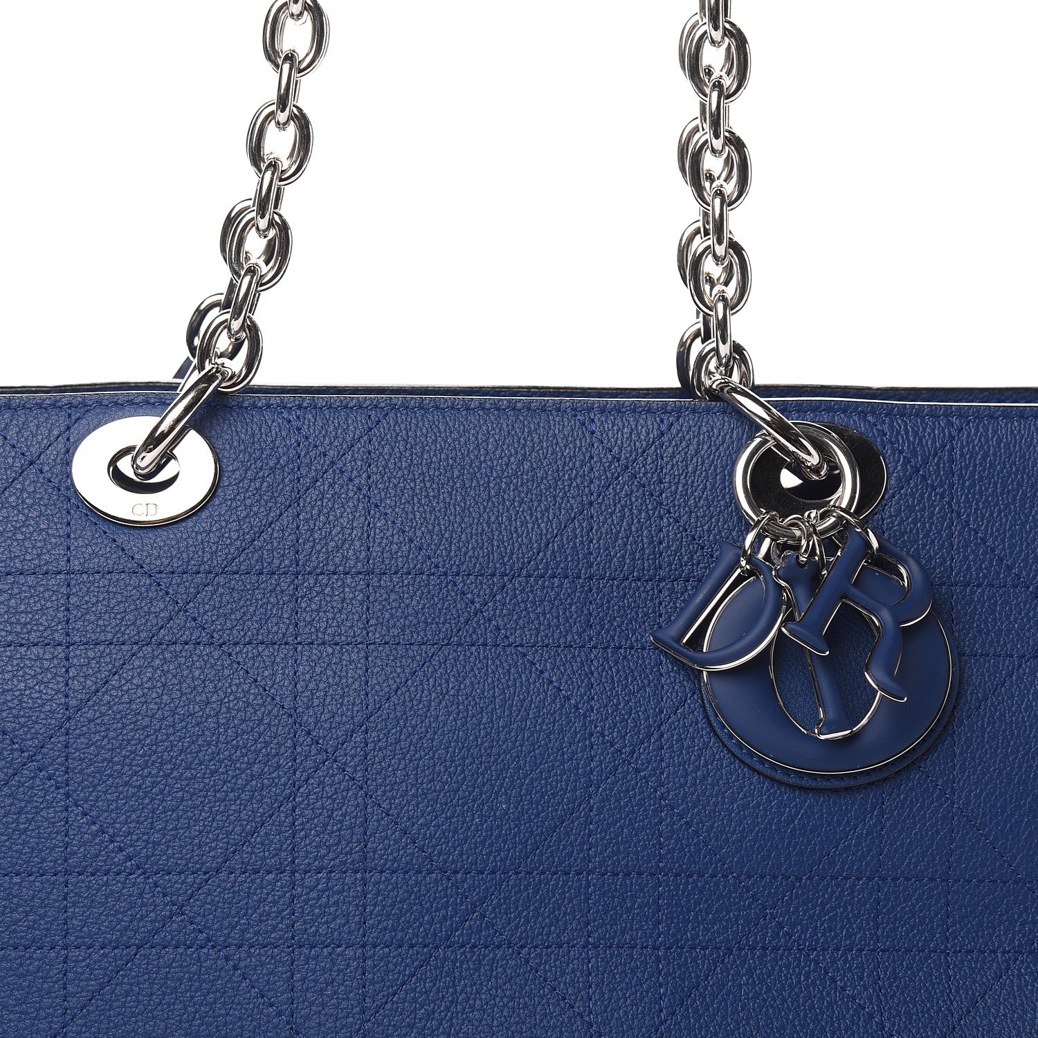 Christian Dior Grained Calfskin Cannage Medium Ultradior Tote Blue 10 of 10