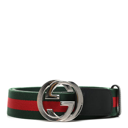 Gucci Canvas Web Interlocking G Belt95 38 Black 1 of 5