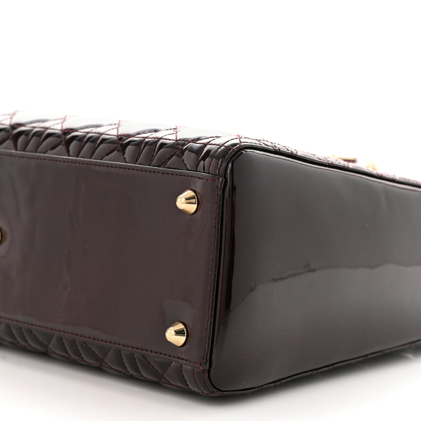 Patent Cannage Large Lady Dior Burgundy