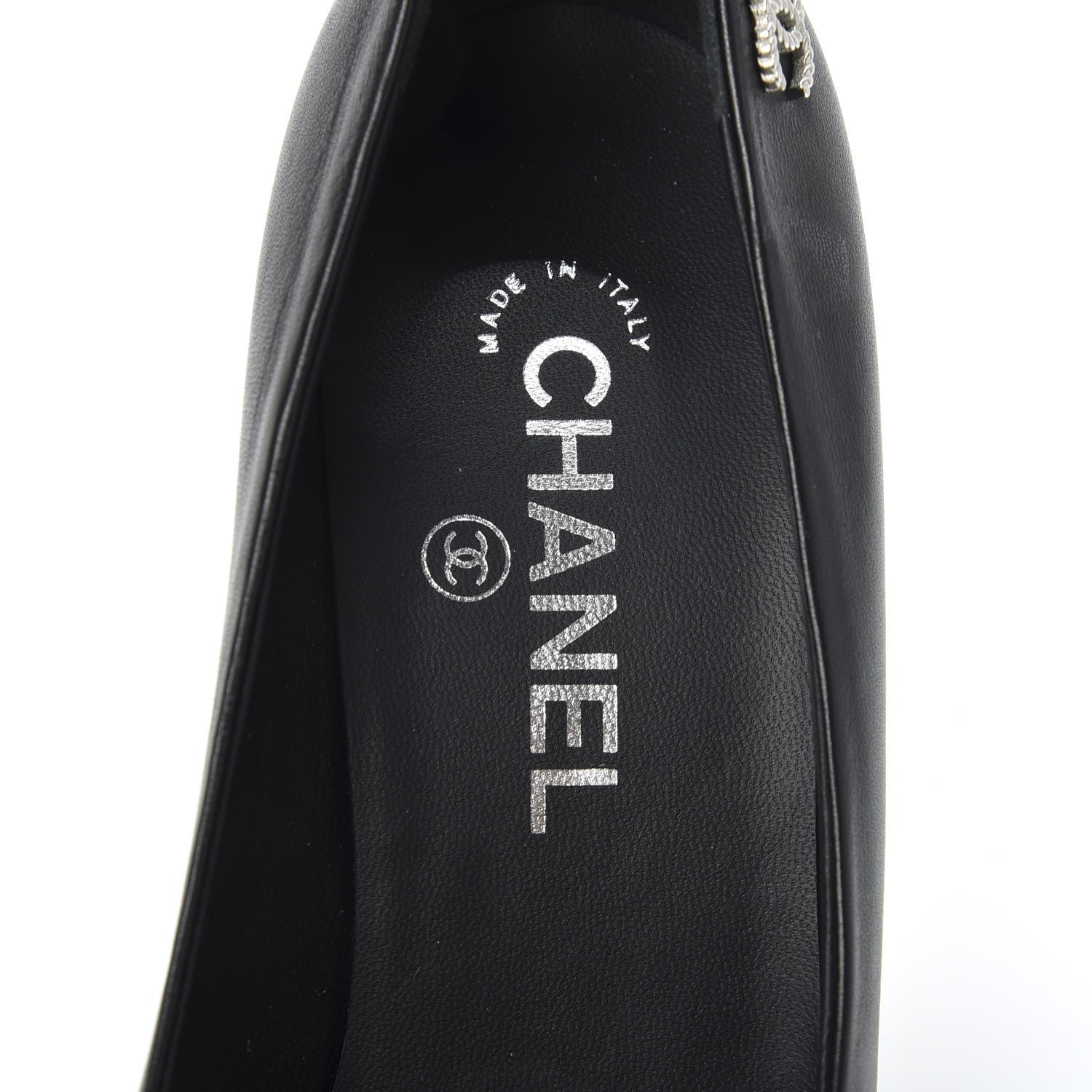 Chanel Lambskin CC Pumps 37.5 Black 9 of 12