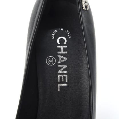 Chanel Lambskin CC Pumps 37.5 Black 9 of 12