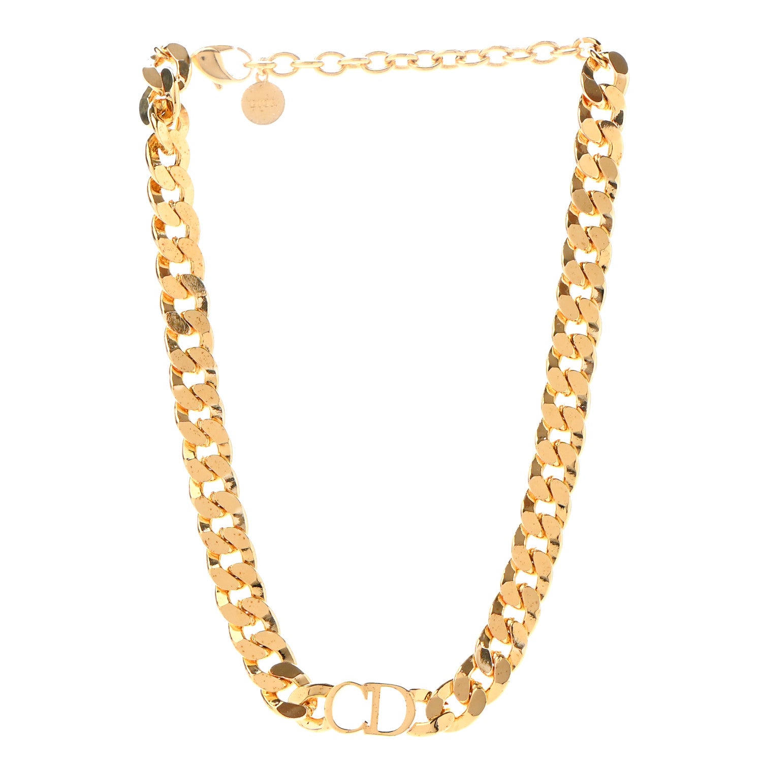 Christian Dior Metal Danseuse Etoile Chain Choker Necklace Gold 3 of 5