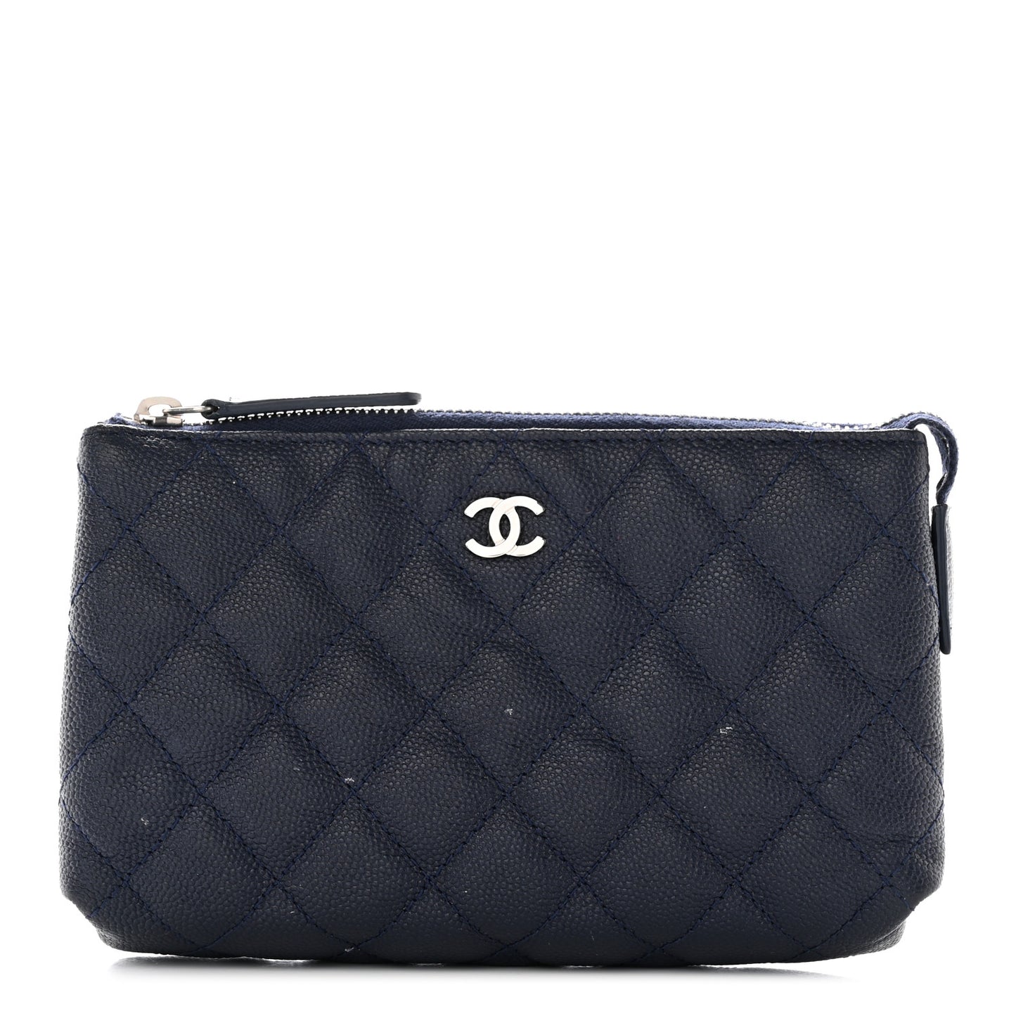 Caviar Quilted Small Pouch Navy