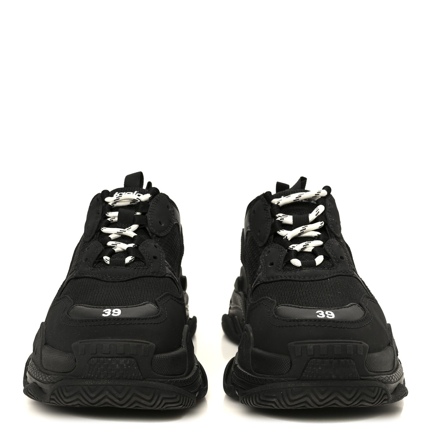 Fabric Mesh Womens Triple S Sneakers 39 Black