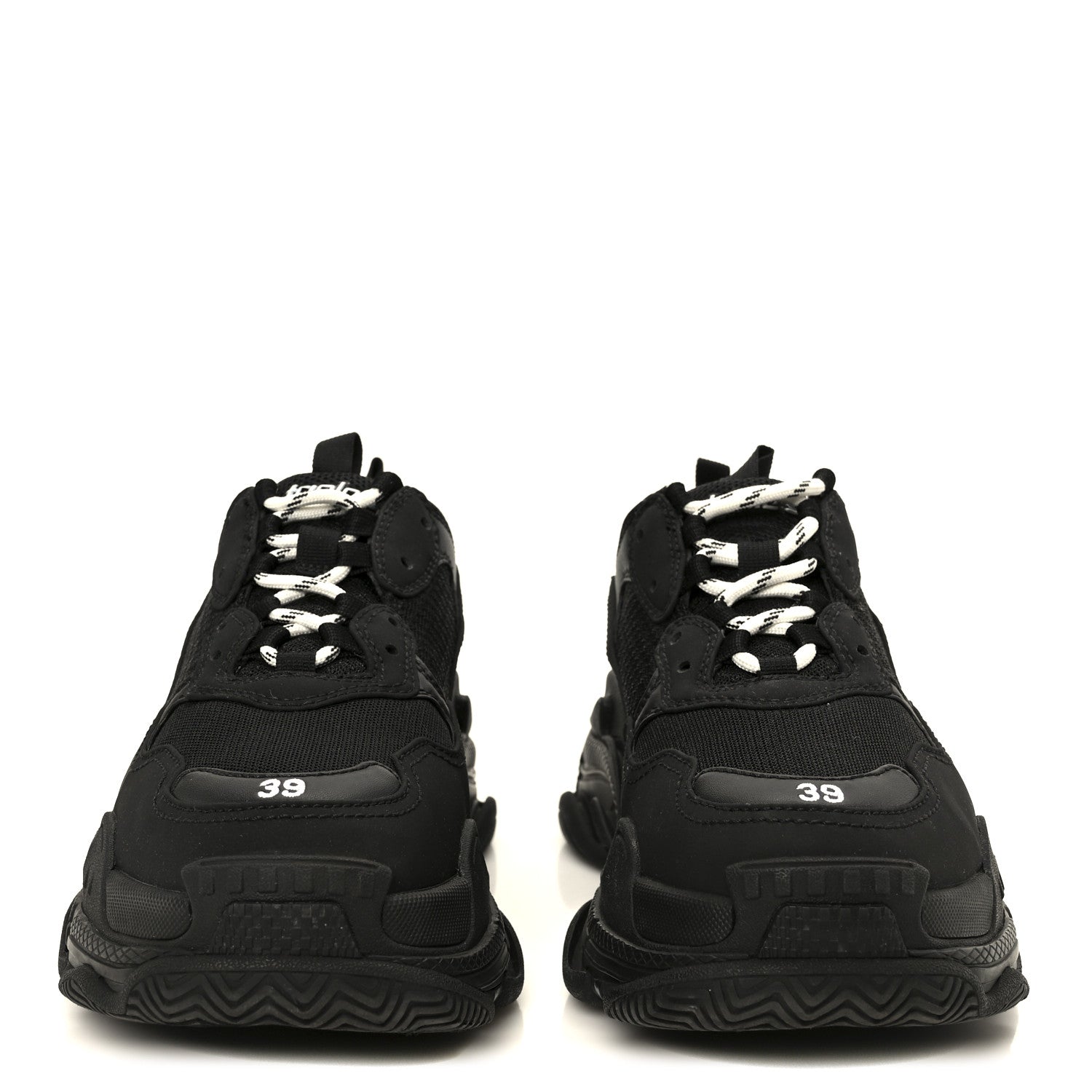 Balenciaga Fabric Mesh Womens Triple S Sneakers 39 Black 3 of 10