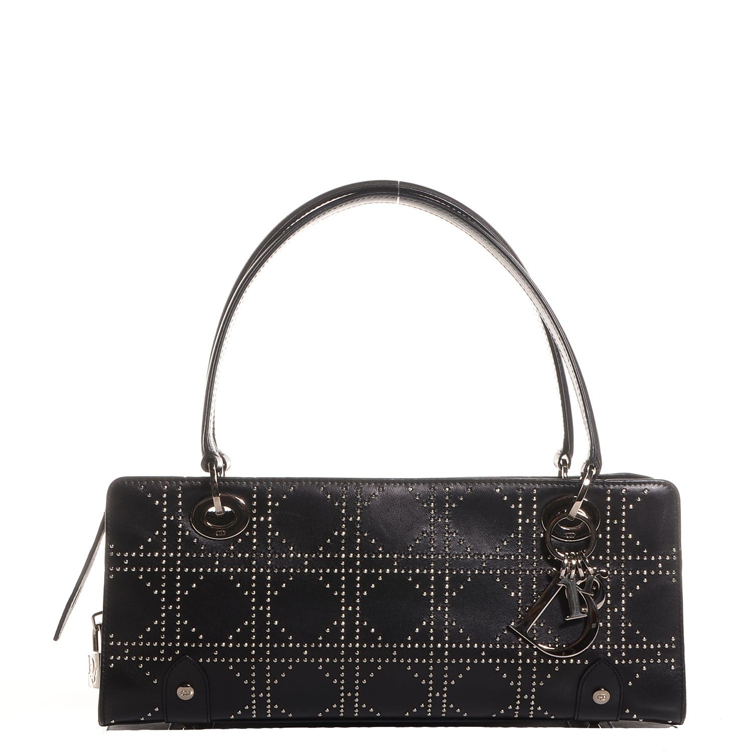 Christian Dior Lambskin Cannage Studded East West Lady Dior Black 1 of 8