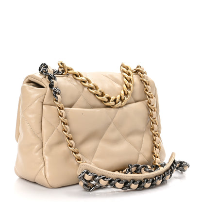 Chanel Lambskin Quilted Medium Chanel 19 Flap Beige 3 of 12