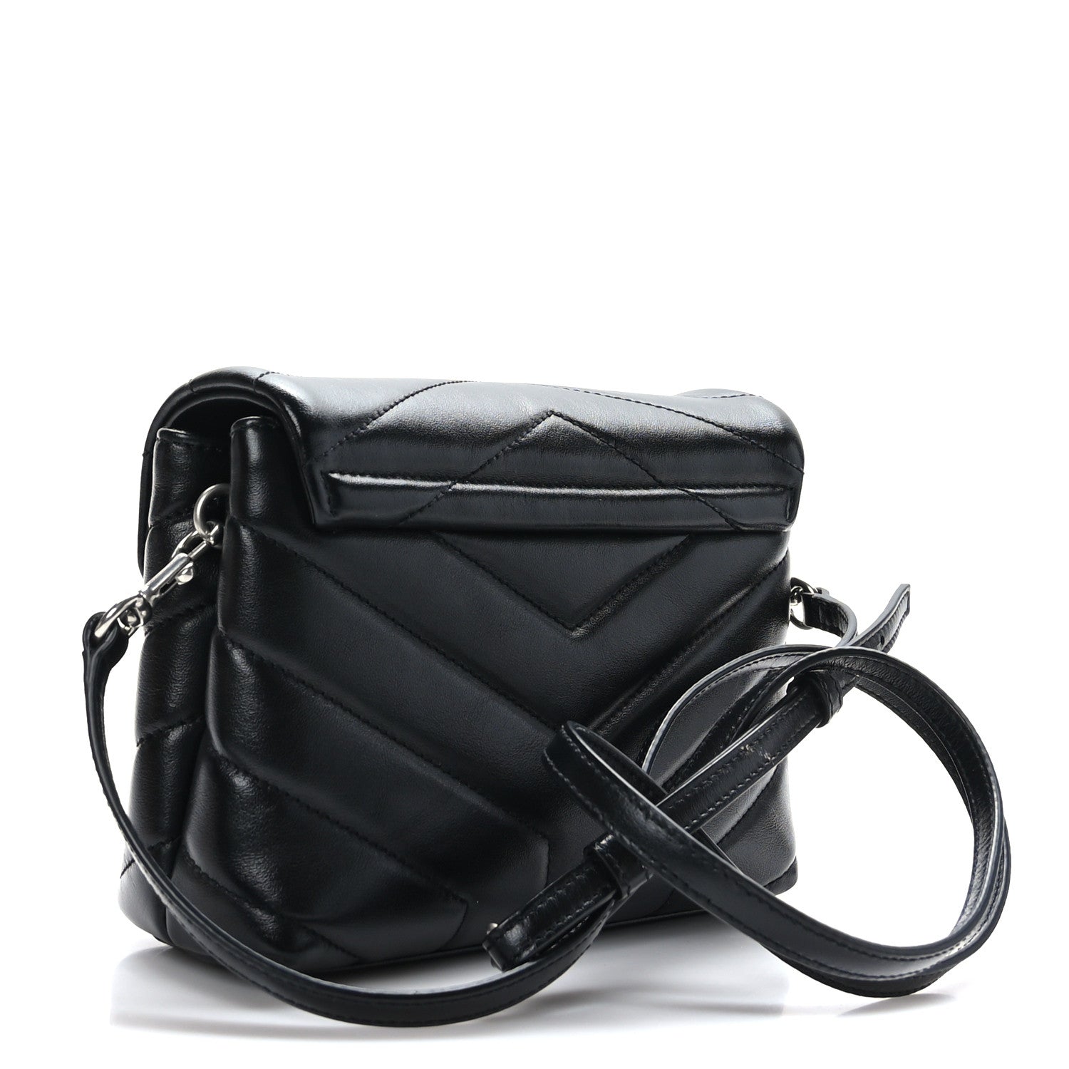 Saint Laurent Calfskin Y Quilted Monogram Toy Loulou Crossbody Bag Black 3 of 9