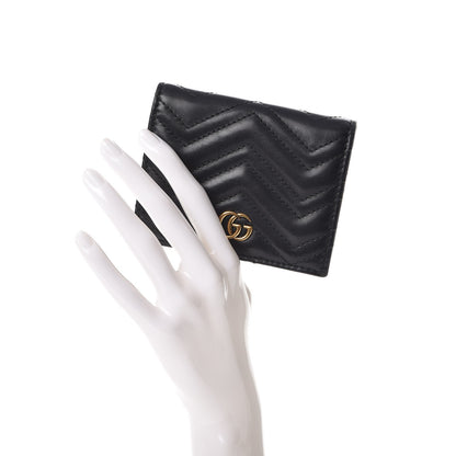 Gucci Calfskin Matelasse GG Marmont Card Case Black 2 of 10