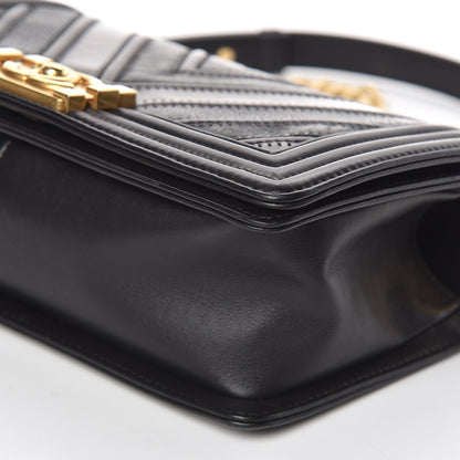 Chanel Caviar Suede Calfskin Chevron Medium Boy Flap Black 6 of 16