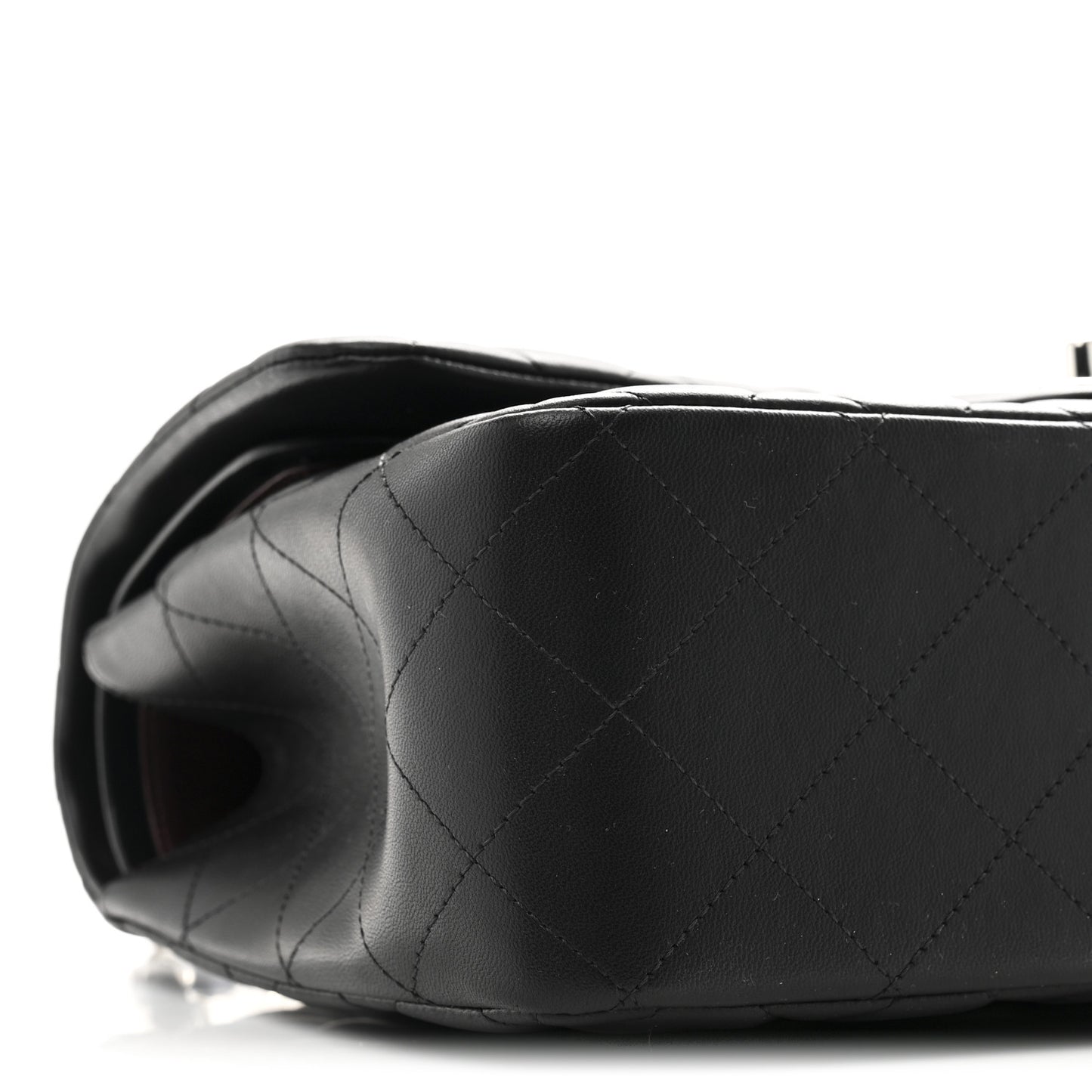Lambskin Quilted Jumbo Double Flap Black