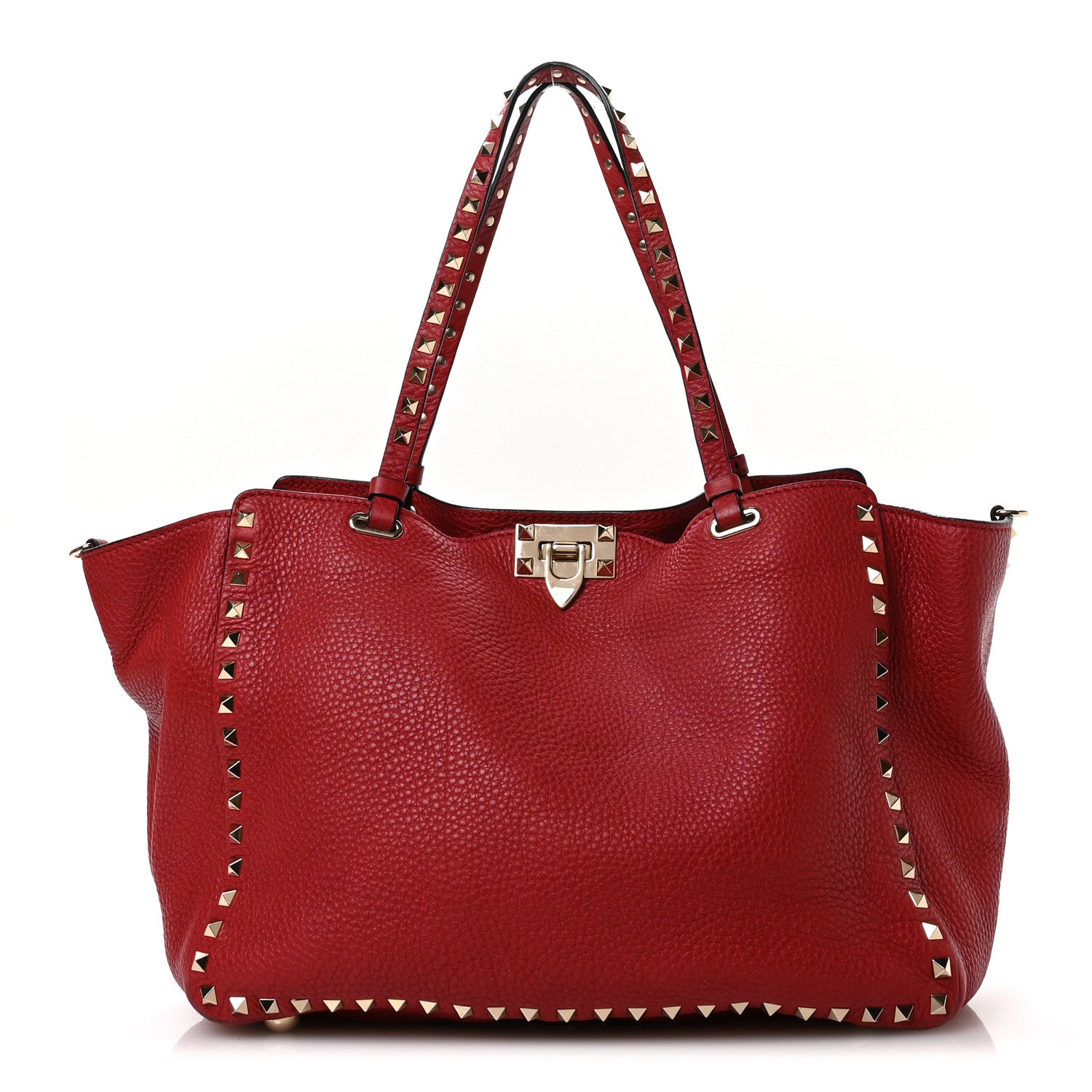 Valentino Garavani Vitello Medium Rockstud Tote Rosso Valentino 1 of 10