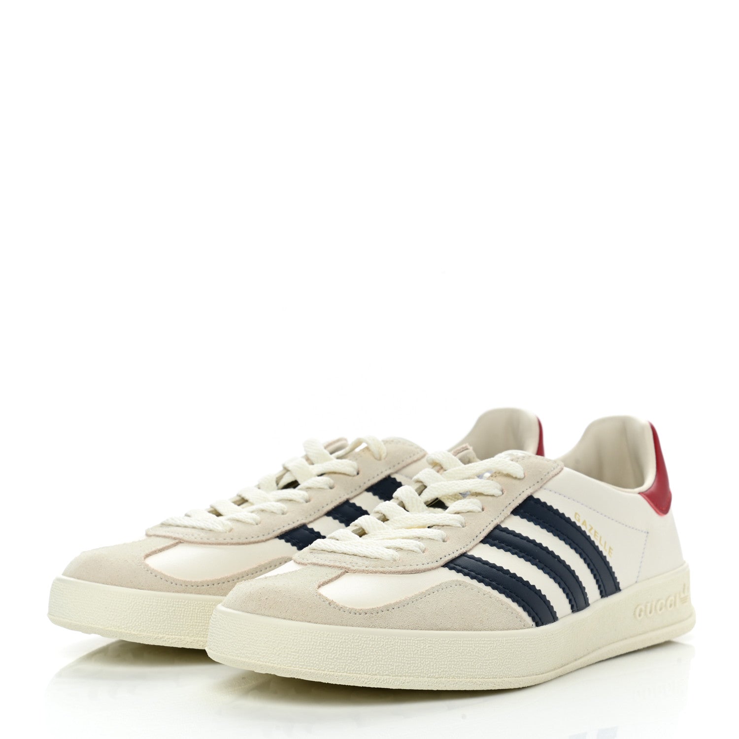 Gucci X ADIDAS Suede Madeira Demetra Womens Gazelle Sneakers 7.5 Mystic White Off White Black Agate 3 of 9