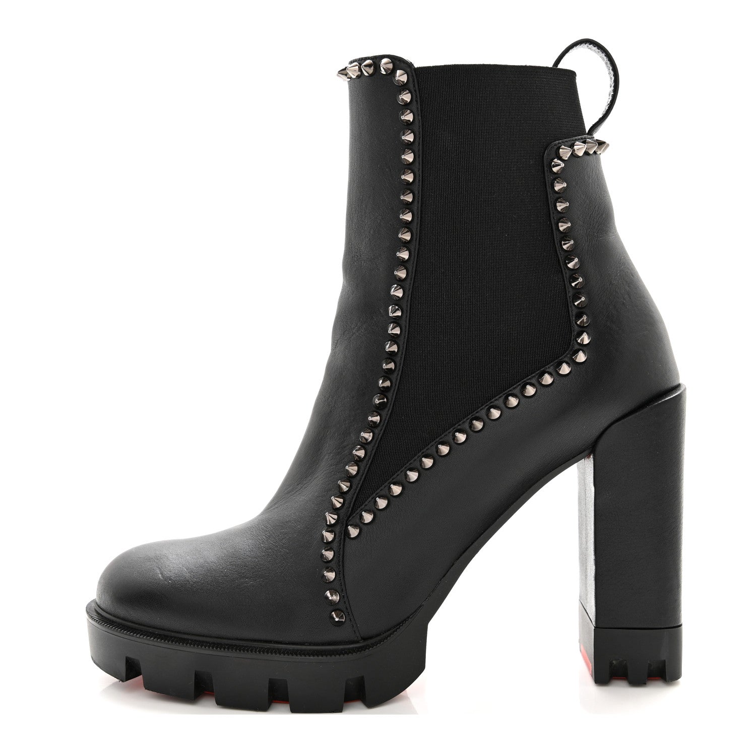 Christian Louboutin Nappa Out Line Spike Lug 100 Boots 38 Black 1 of 9