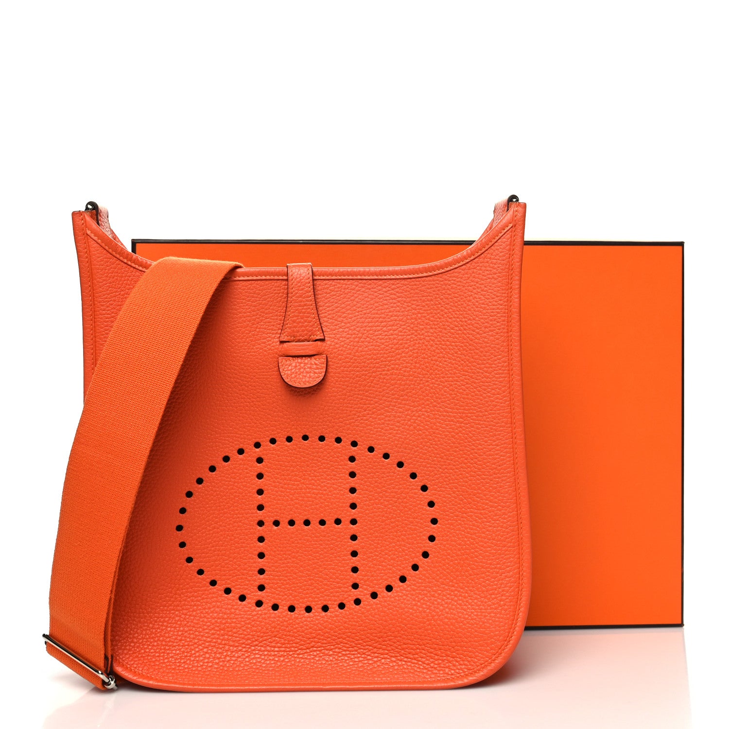 Hermes Taurillon Clemence Evelyne III PM Orange 12 of 12