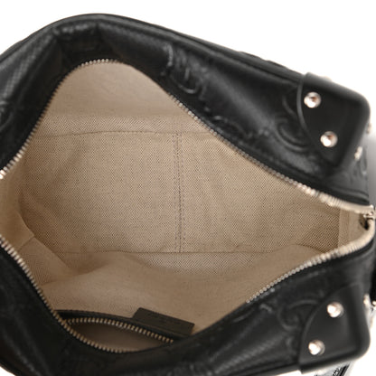 Gucci Calfskin GG Tennis Embossed Square Messenger Bag Black 5 of 8