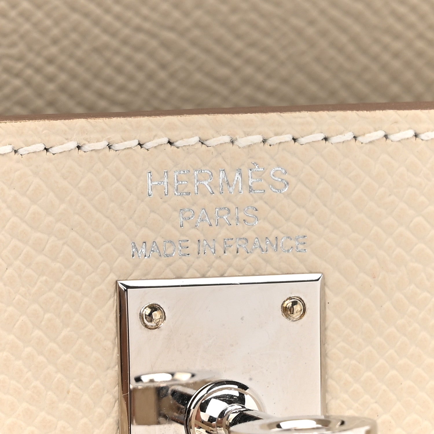 Hermes Epsom Kelly Sellier 25 Craie 6 of 13