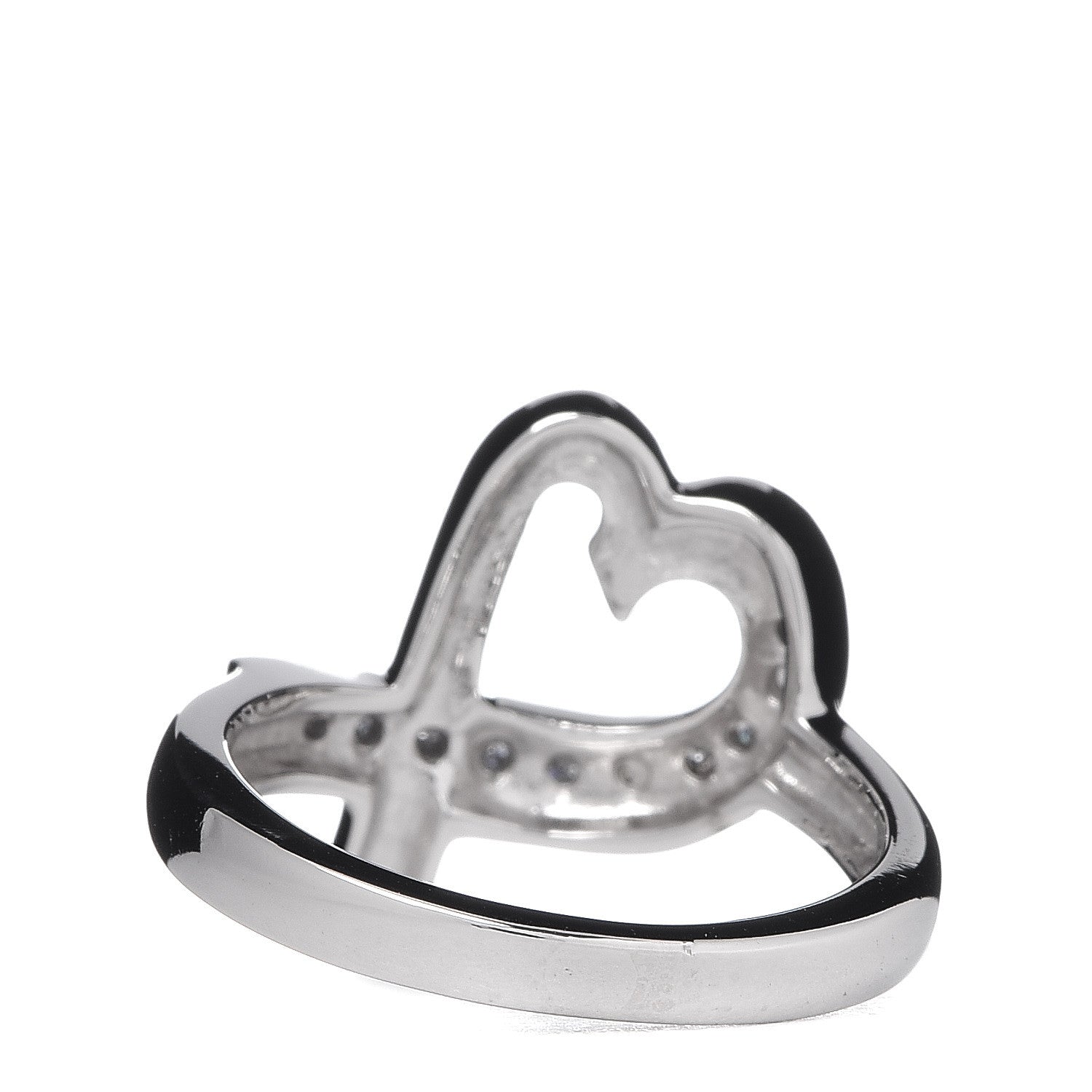 Tiffany 18K White Gold Diamond Paloma Picasso Loving Heart Ring 47 4.25 4 of 7