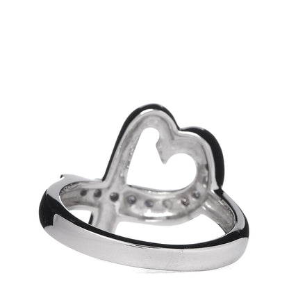 Tiffany 18K White Gold Diamond Paloma Picasso Loving Heart Ring 47 4.25 4 of 7