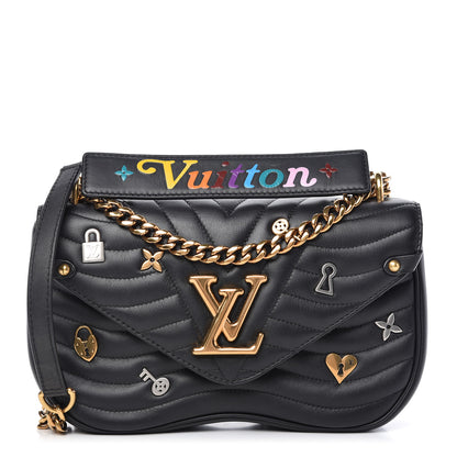 Louis Vuitton Calfskin Love Lock New Wave Chain MM Black 1 of 8