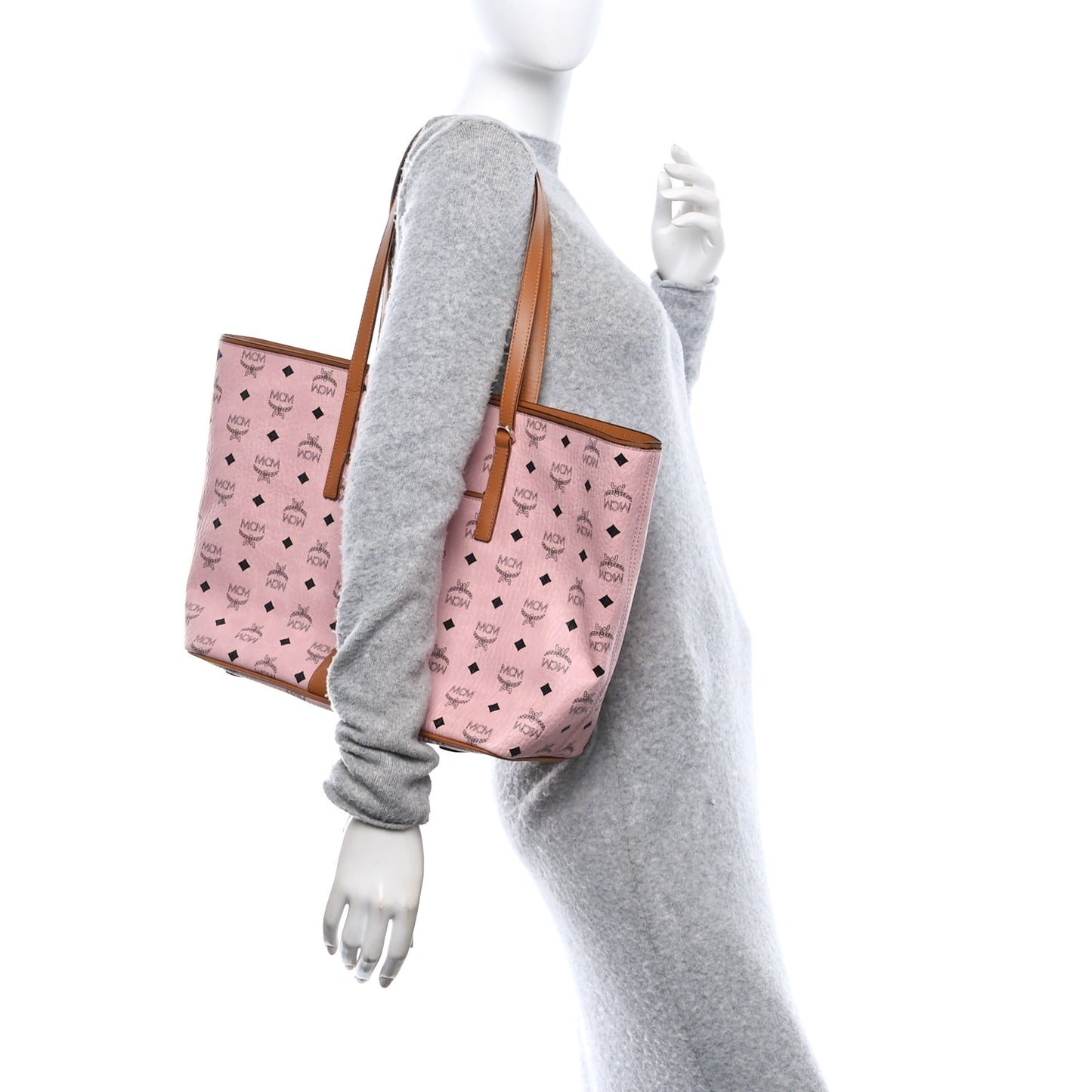 Visetos Medium Anya Zip Top Shopper Tote Soft Pink