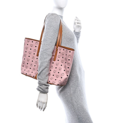 MCM Visetos Medium Anya Zip Top Shopper Tote Soft Pink 2 of 10