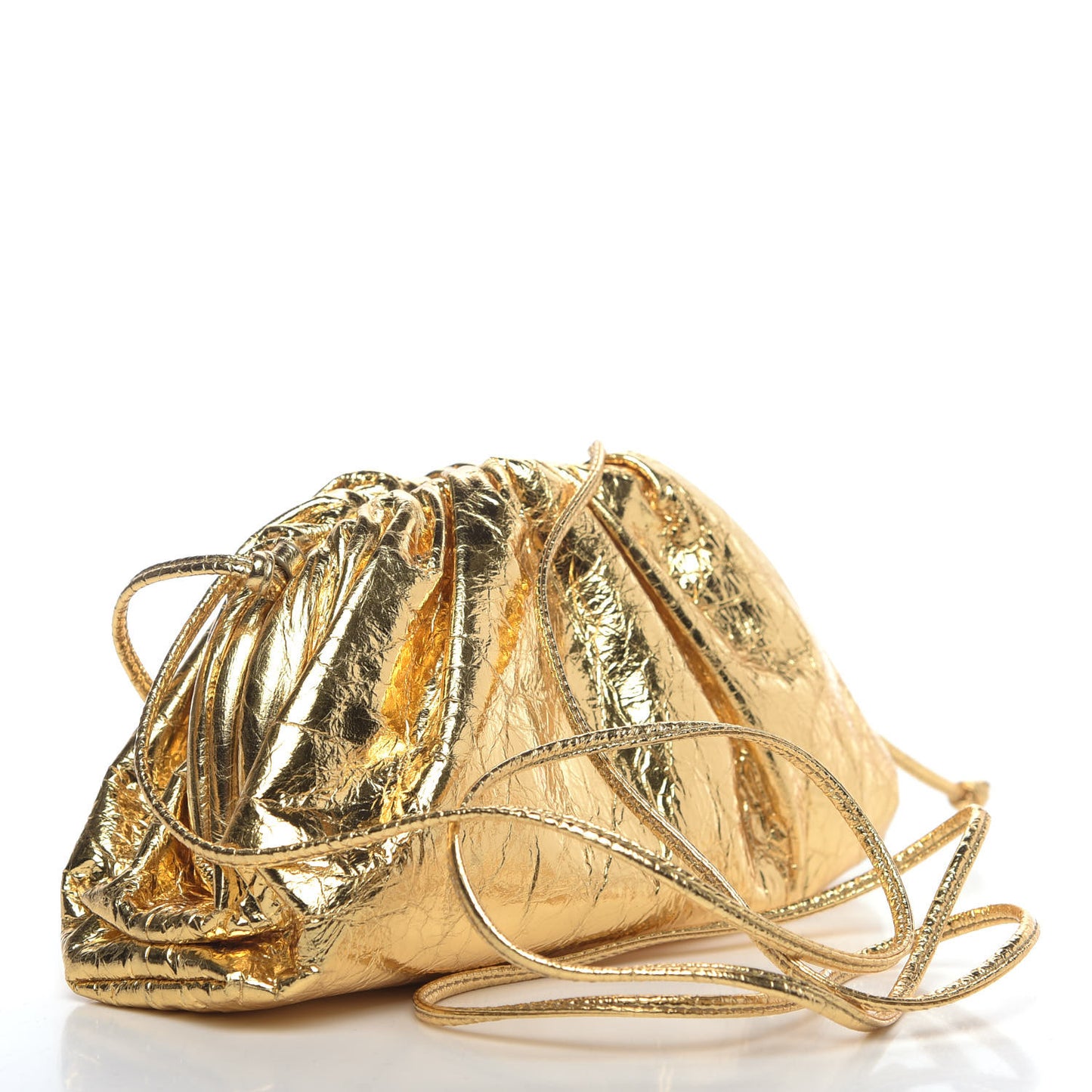 Metallic Crinkled Lambskin The Mini Pouch Oro