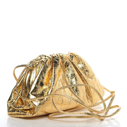 Bottega Veneta Metallic Crinkled Lambskin The Mini Pouch Oro 3 of 8
