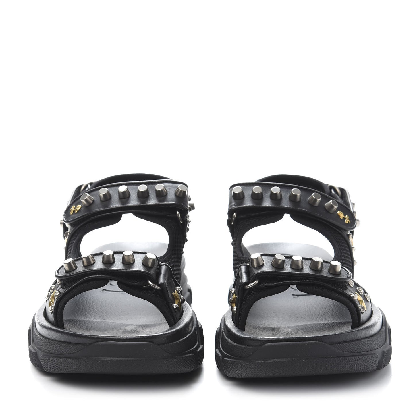 Nappa Mesh Studded Mens Aguru Sandals 9 Black