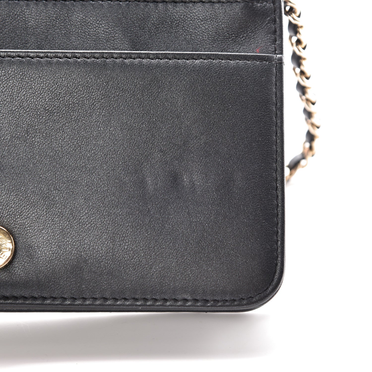 Chanel Iridescent Lambskin Quilted Pearl Wallet On Chain WOC Black 9 of 16