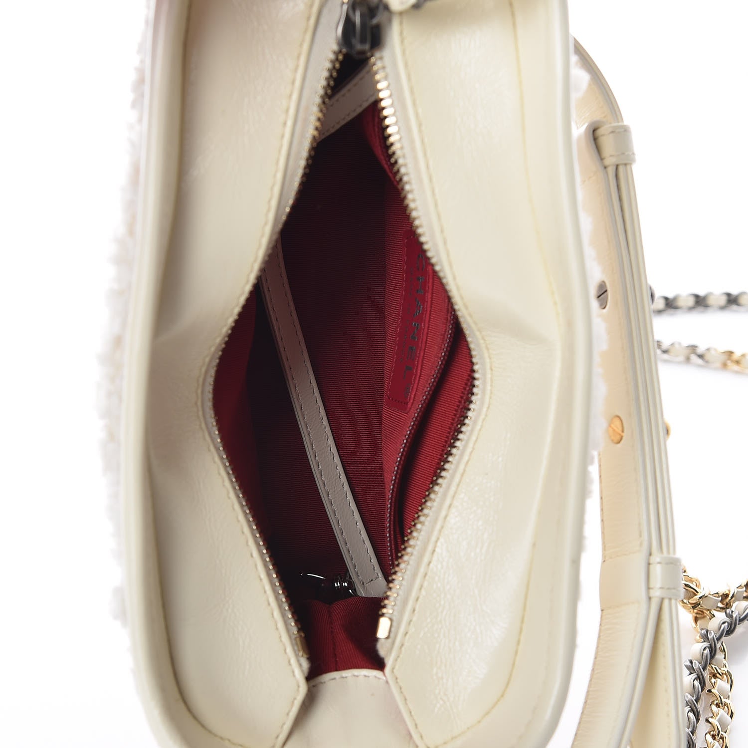 Chanel Tweed Calfskin Quilted Small Gabrielle Hobo Ivory 7 of 10