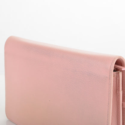 Chanel Goatskin Embossed Camellia Wallet On Chain WOC Light Pink 9 of 9