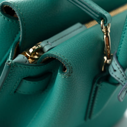 MCM Grained Calfskin Mini Milla Tote Oasis Green 14 of 16