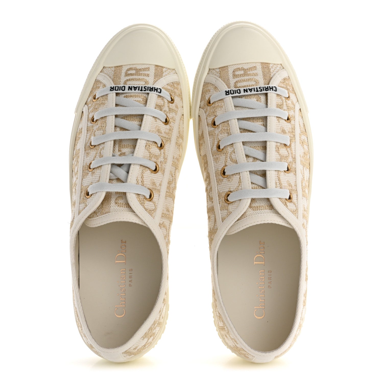 Christian Dior Canvas Oblique Walk'N'Dior Low Top Sneakers 41 Pale