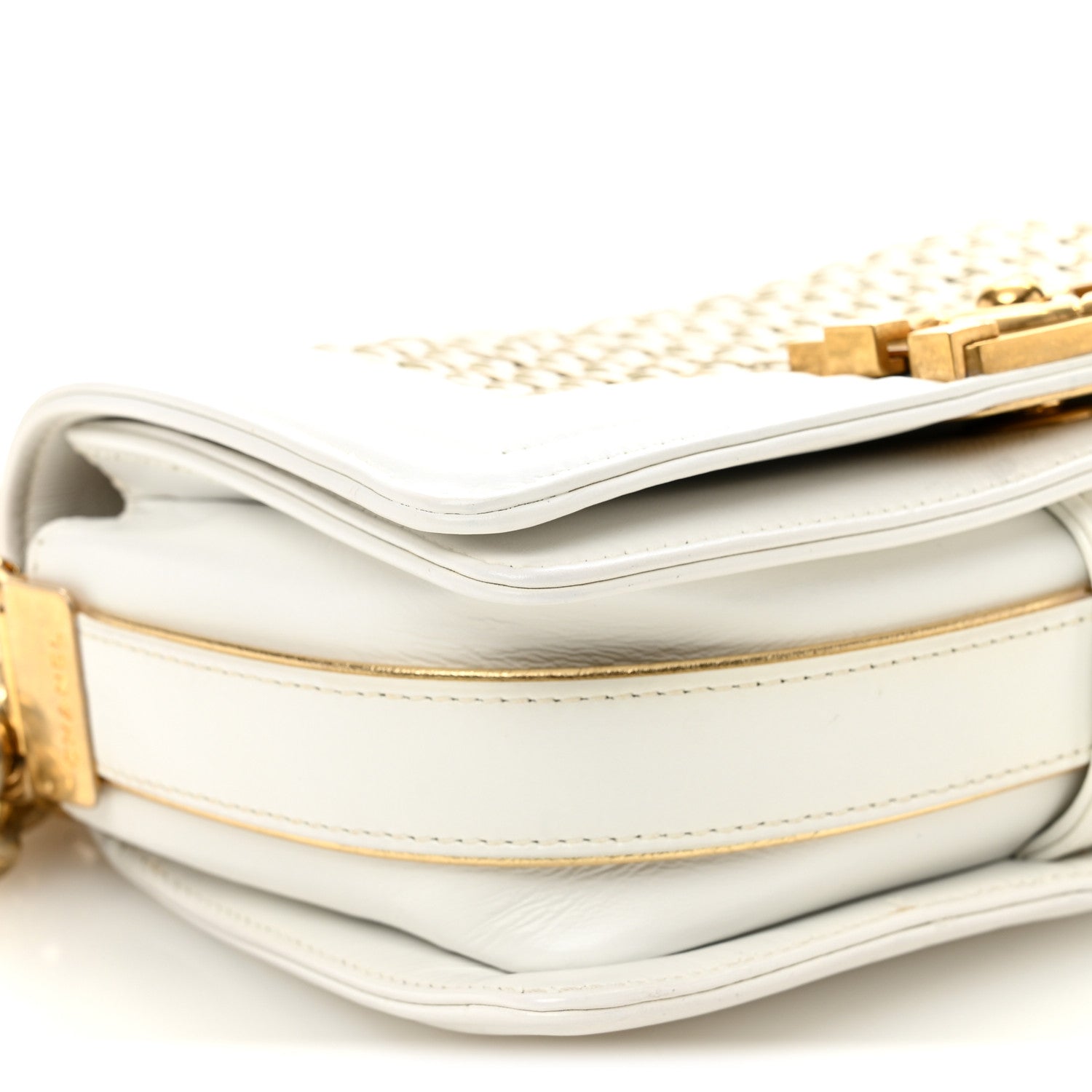 Chanel Sheepskin Braided Small Boy Reverso Flap White 9 of 12