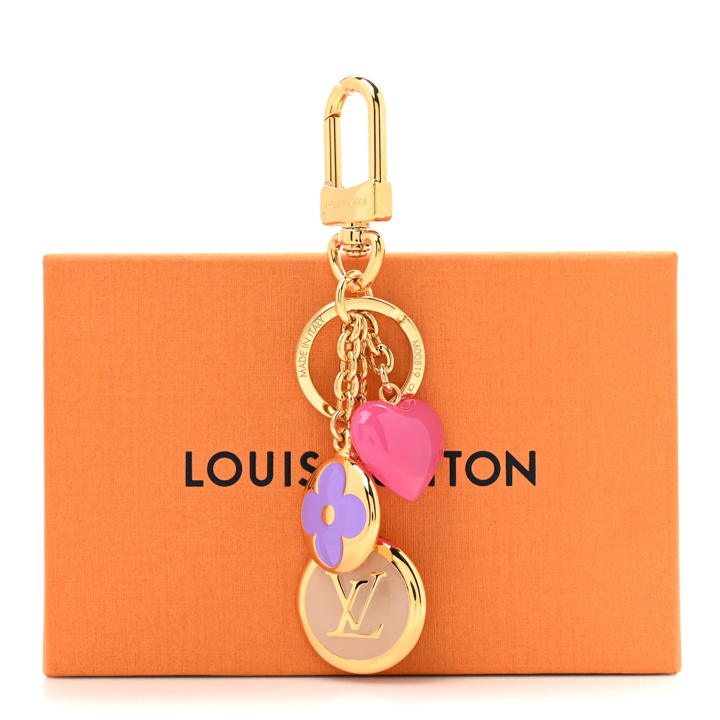 Coeurs Heart Bag Charm Key Holder Pink
